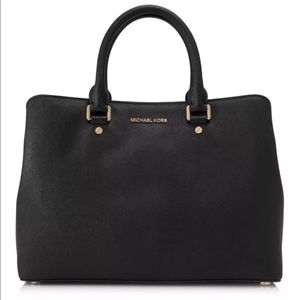 NEW Michael Kors Savannah Large Satchel Black